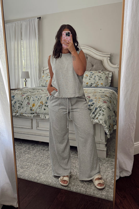Heather Grey Sporty Pant Set