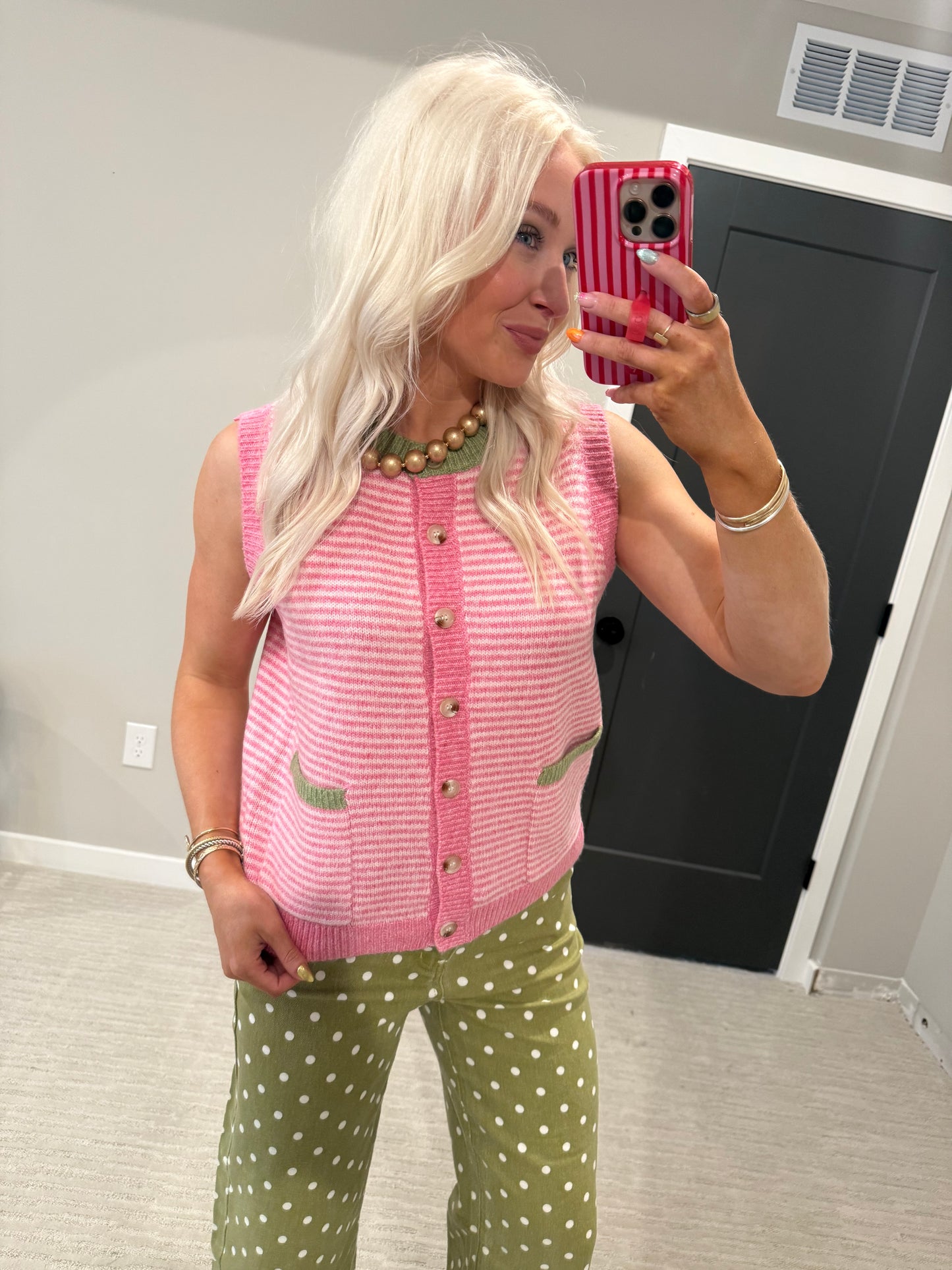 Blush Stripe Sweater Top