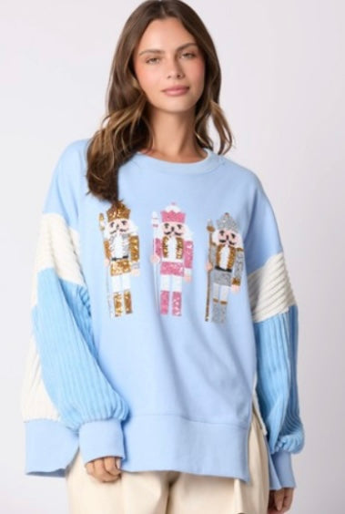 Nutcracker Bedazzled Blue Sweatshirt