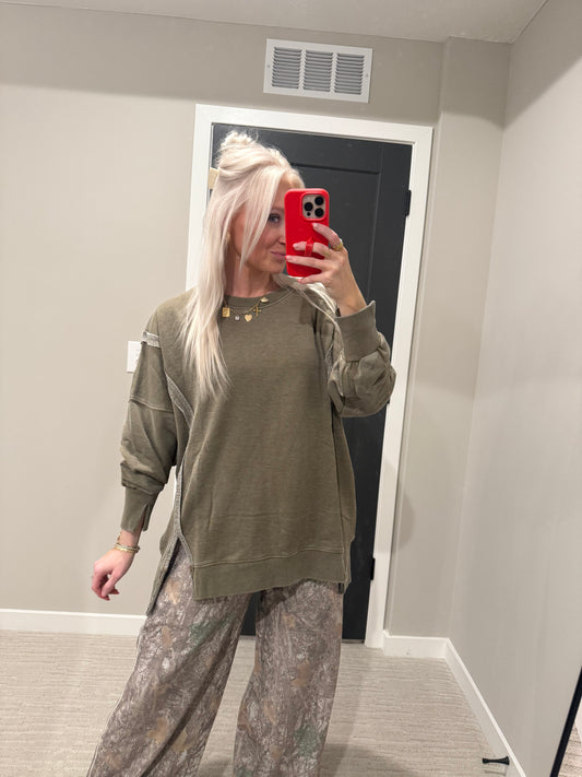 Olive Classic Crew Top