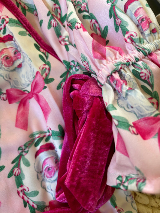 Pink Satin Santa Pajama