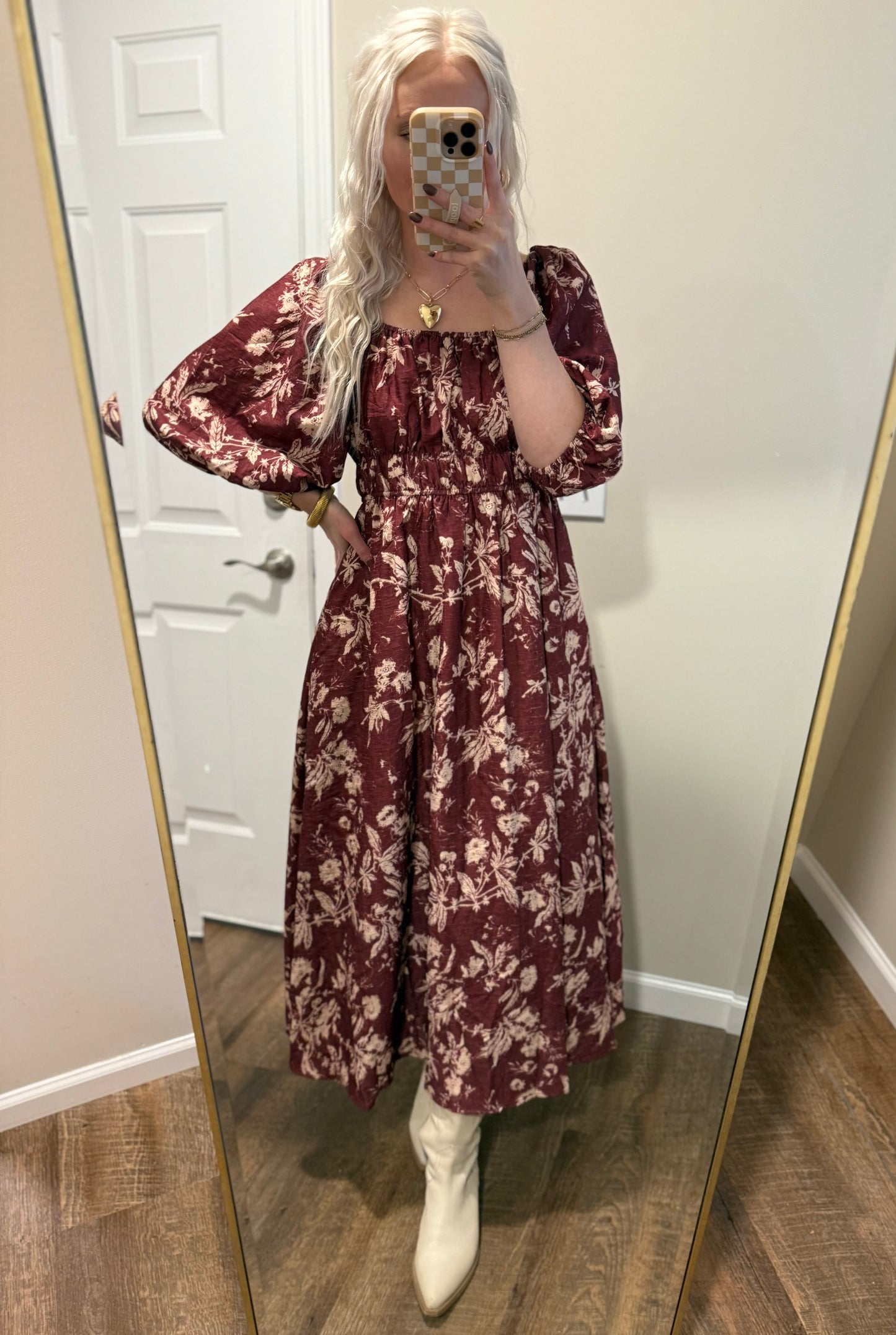 Mahogany Floral Midi