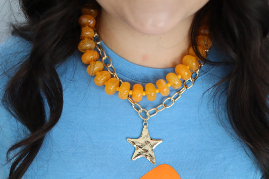 Orange Beaded Neckalce