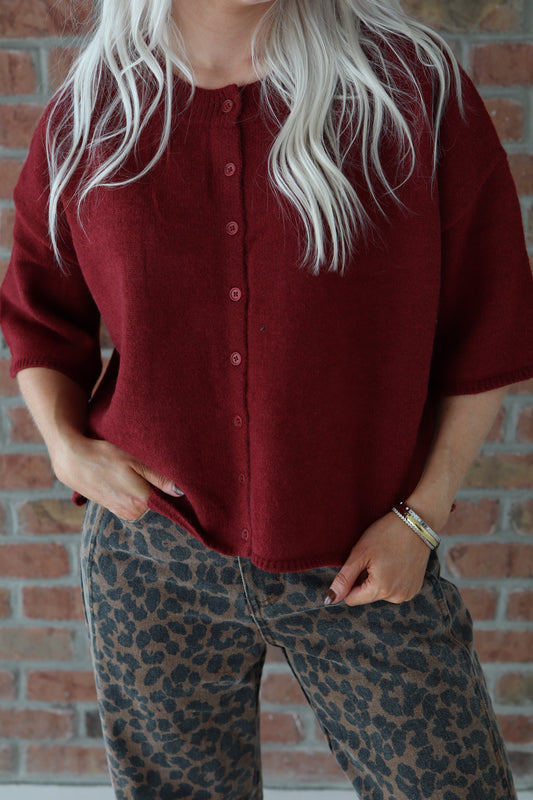 Brandy Burgundy Sweater Top