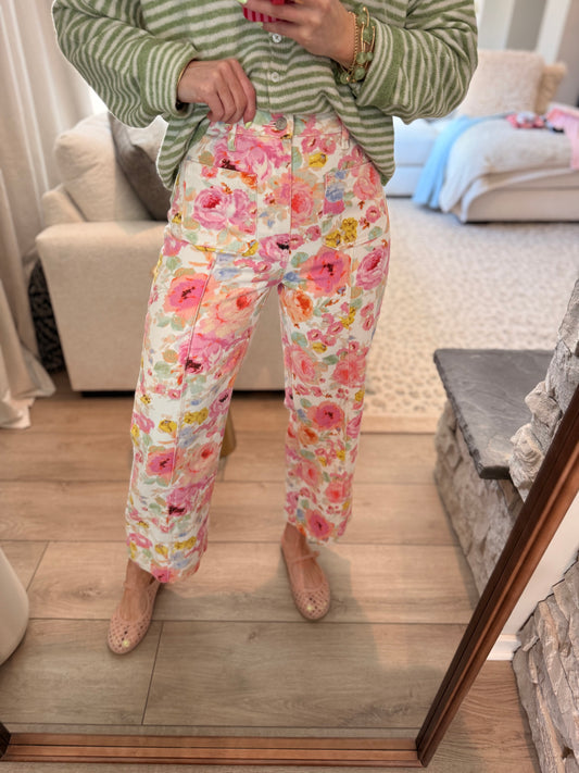 Floral Pink Pastel Pant