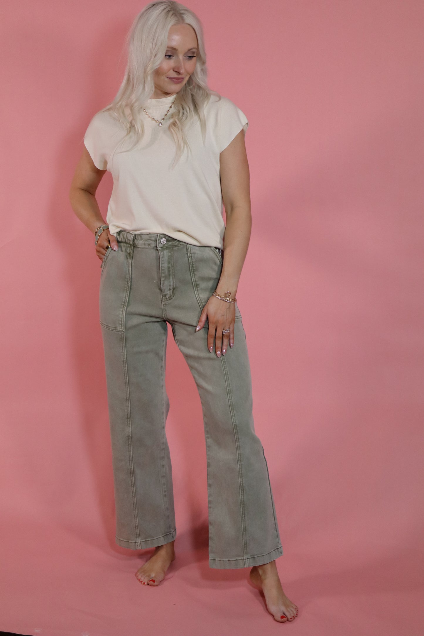 Sage Utility Denim Pant