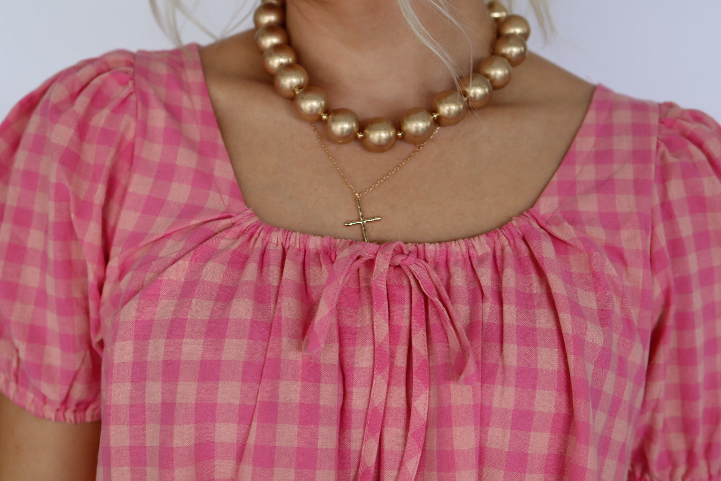 Barbie Blush Gingham Mini