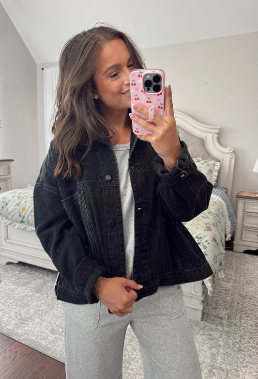 Black Utility Denim Jacket