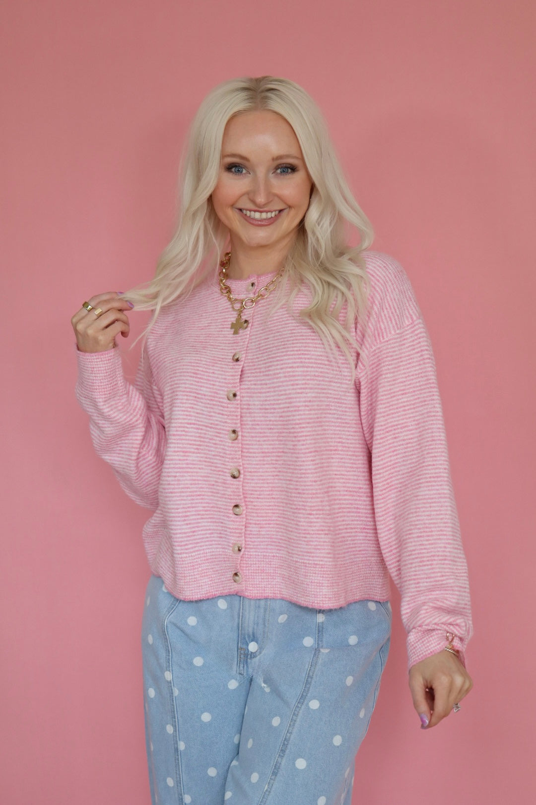 Bridget Stripe Punch Cardigan