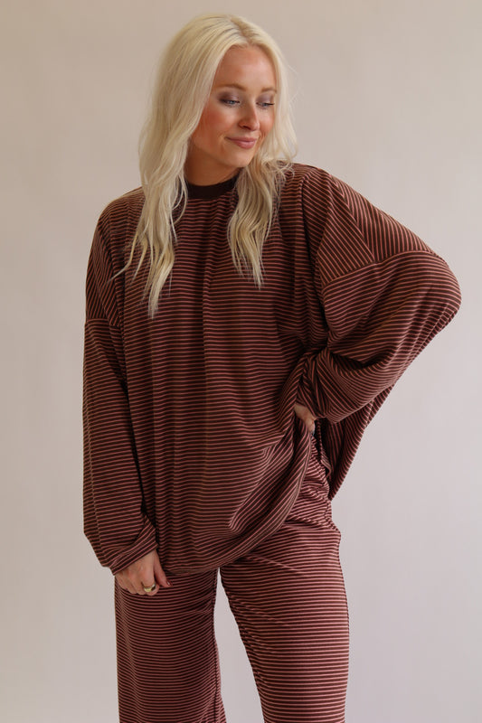Pink & Chocolate Stripe Set