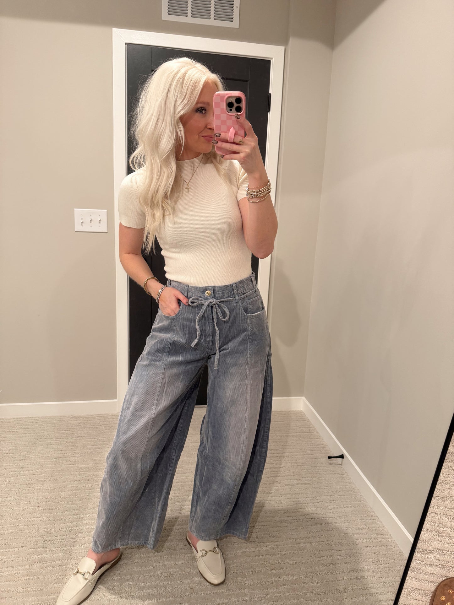 Washed Blue Corduroy Pant