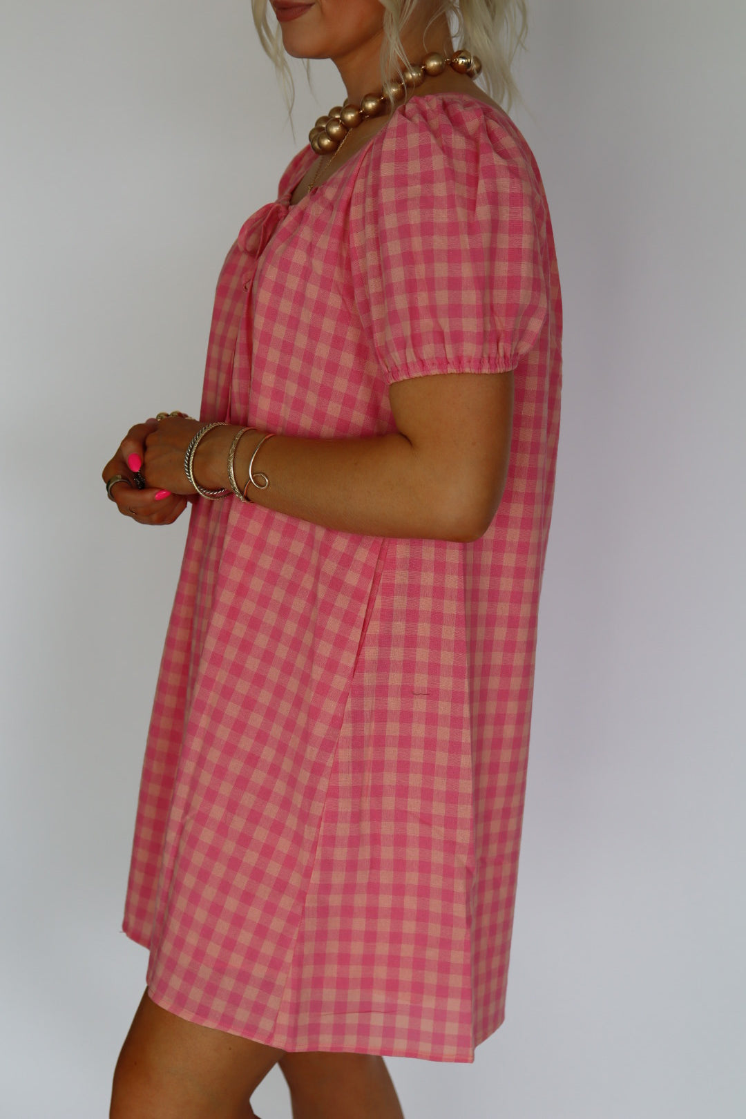 Barbie Blush Gingham Mini