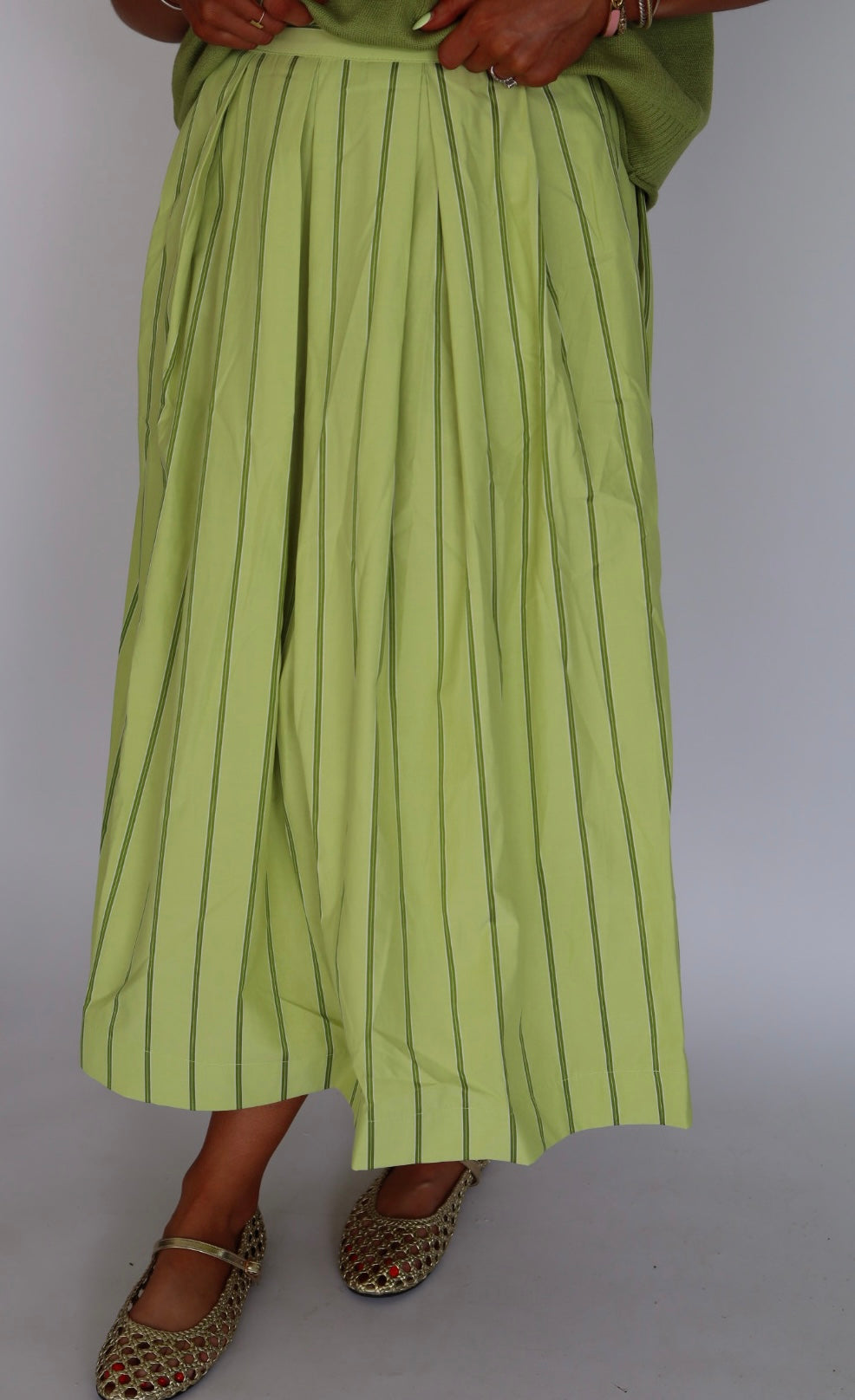 Lois Lime Midi Skirt