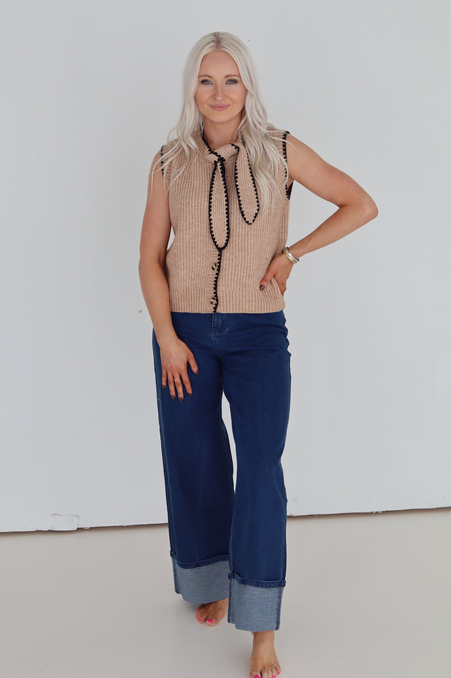 Tish Taupe Sweater Top