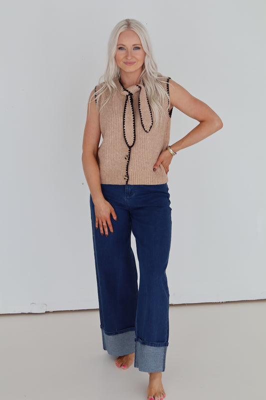 Tish Taupe Sweater Top