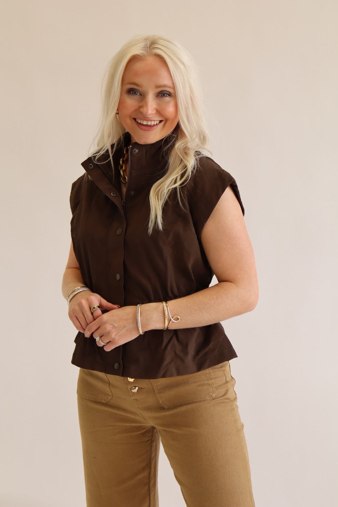 Val Chocolate Pleather Vest