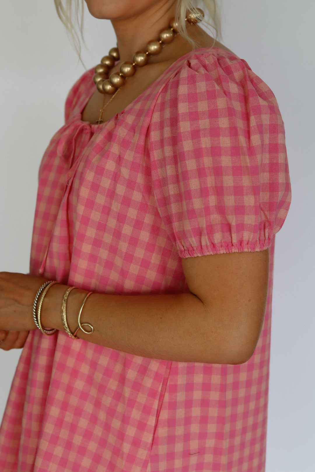 Barbie Blush Gingham Mini