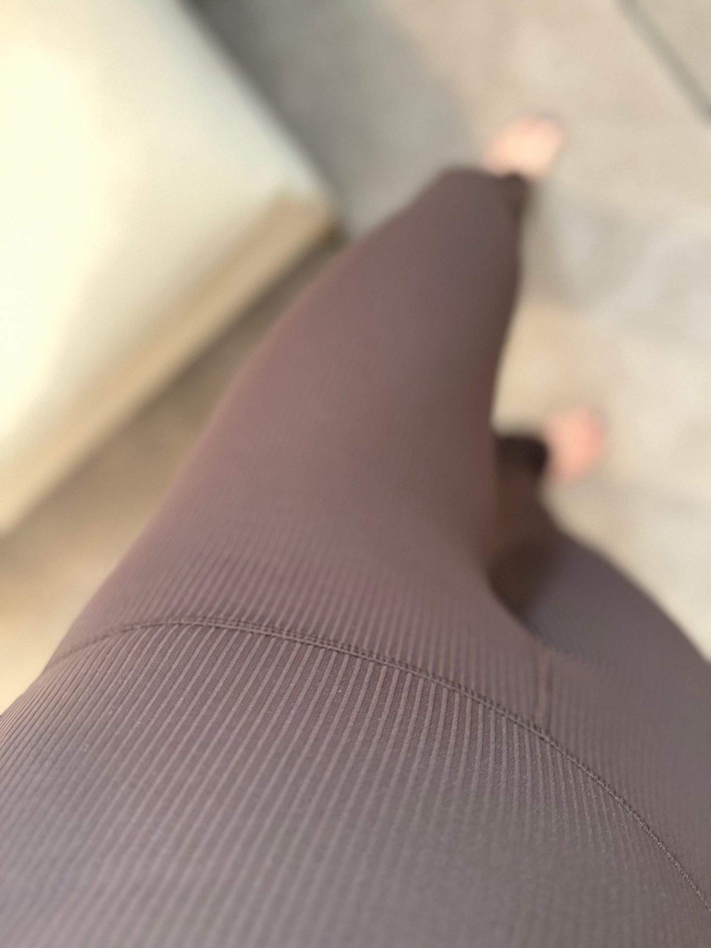 Coffee Ribbed Yoga Pant