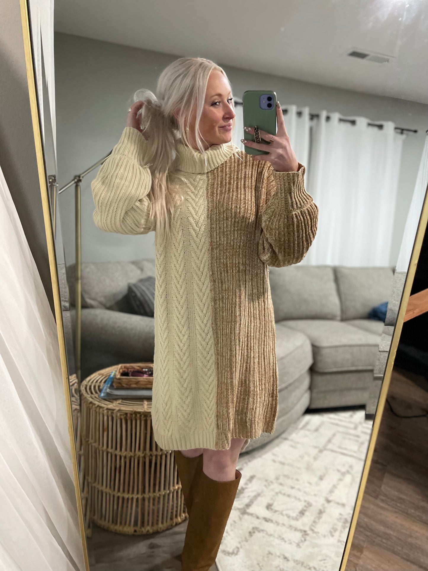 Tasha Taupe Sweater Dress