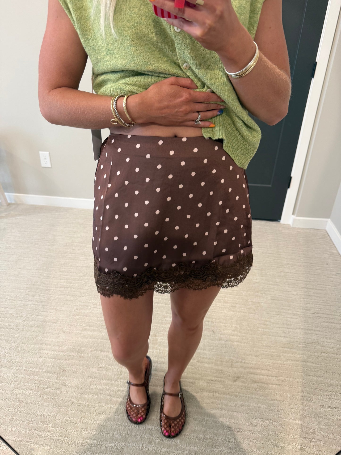 Chapel Chocolate Polkadot Skort