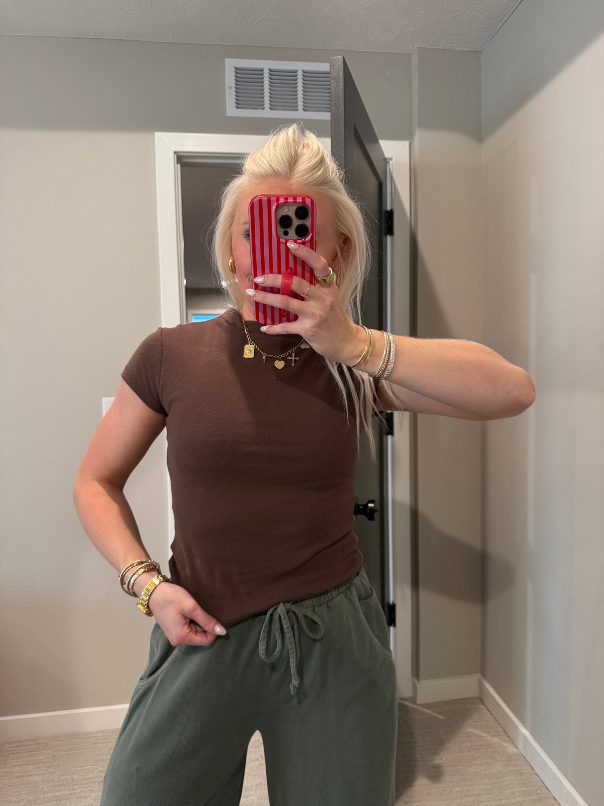 Darla Chocolate Knit Tee
