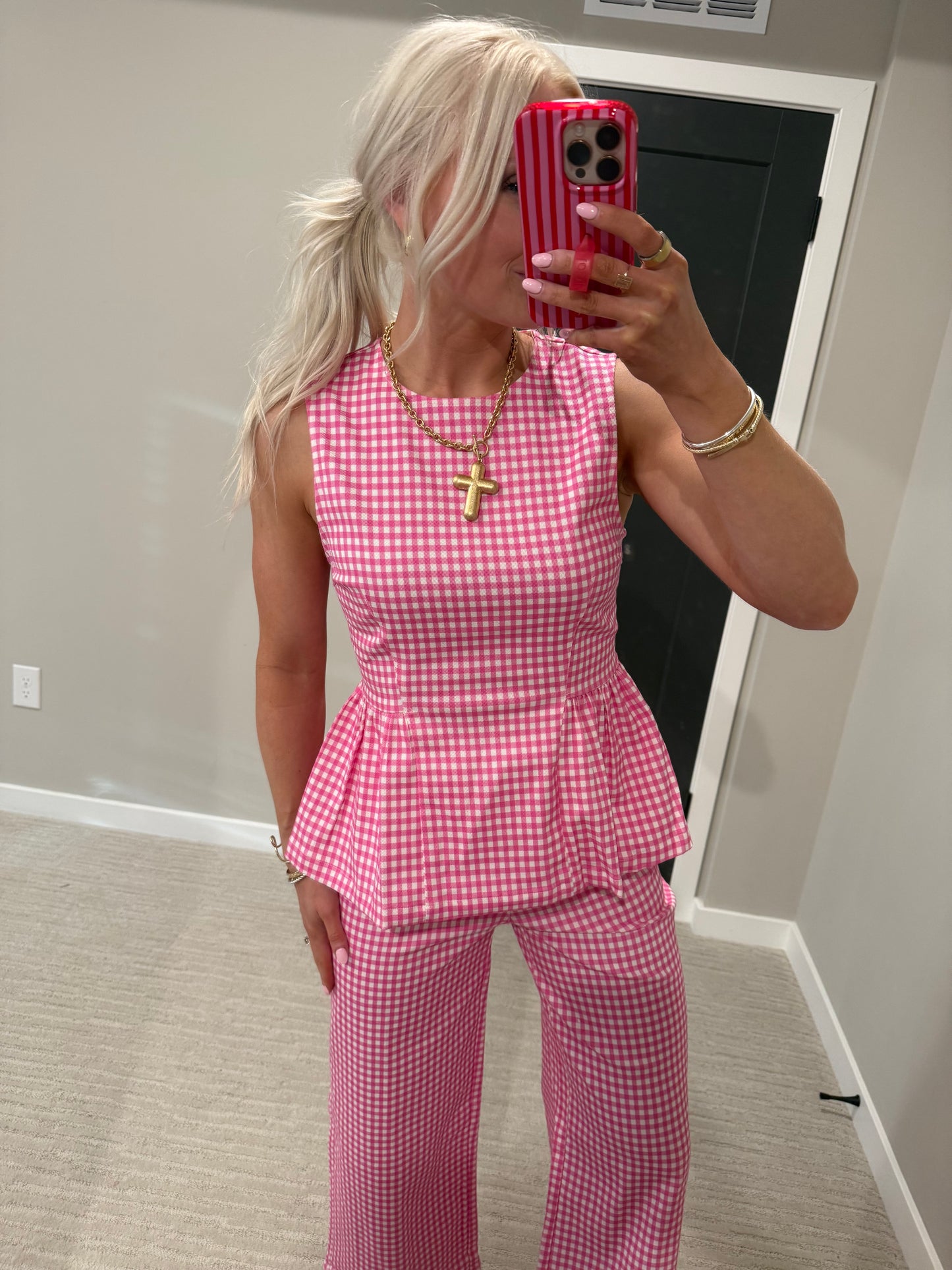 Patsy Pink Gingham Top