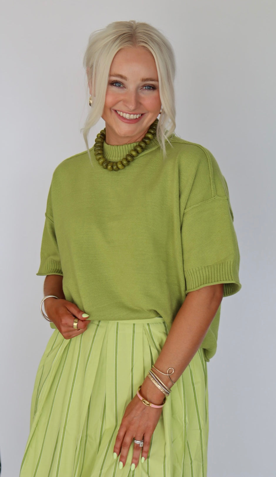 Lois Lime Midi Skirt