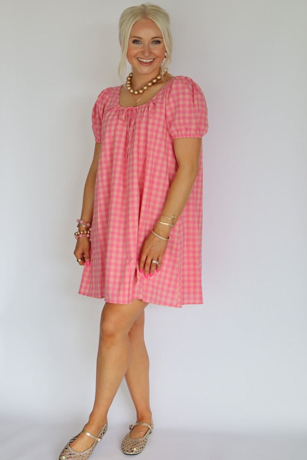 Barbie Blush Gingham Mini