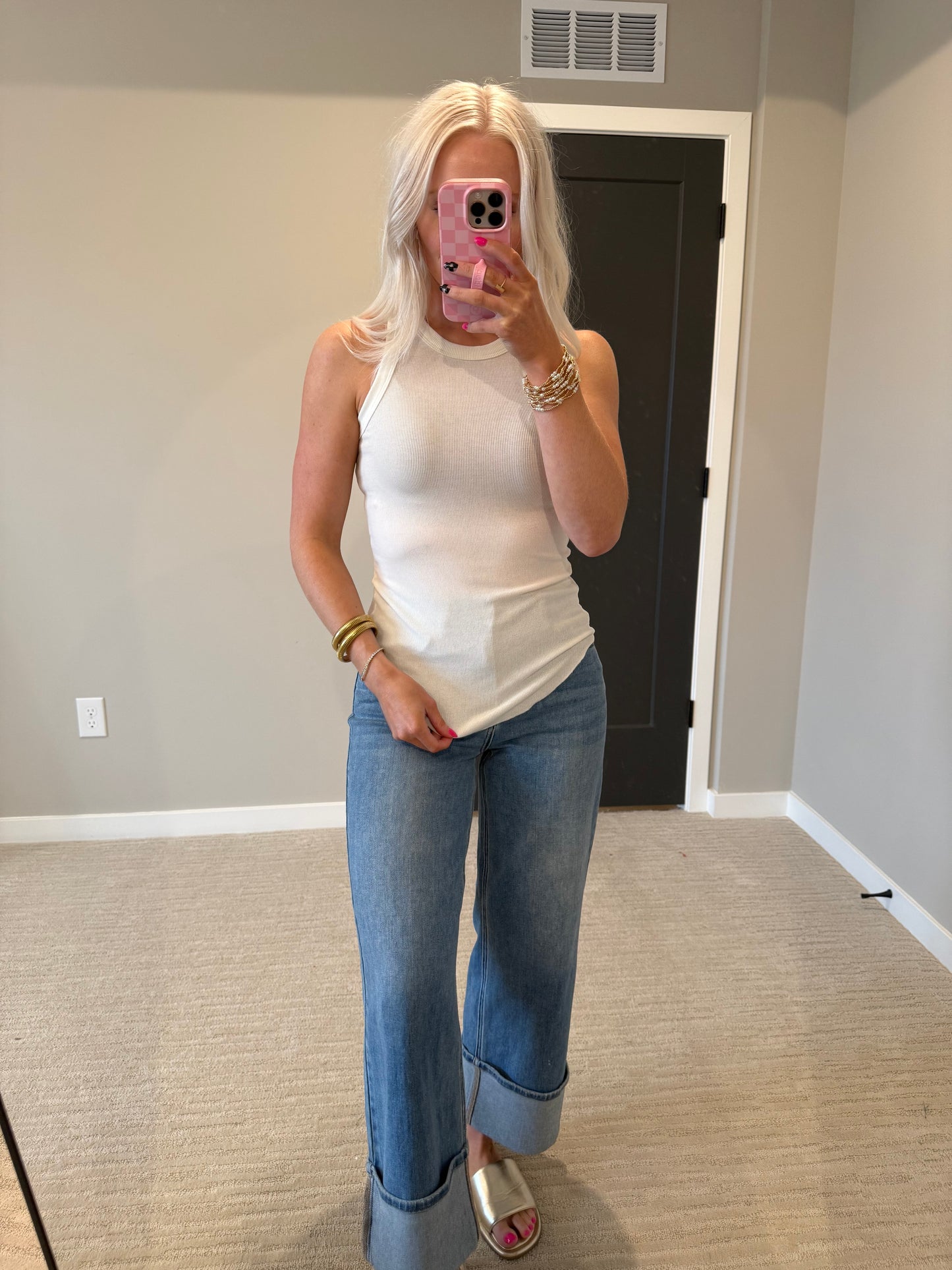 Ivory Ribbed Tank