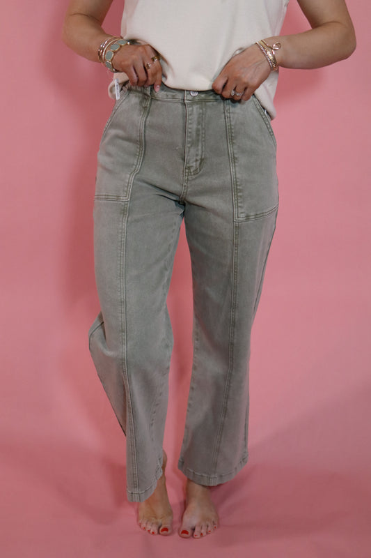 Sage Utility Denim Pant