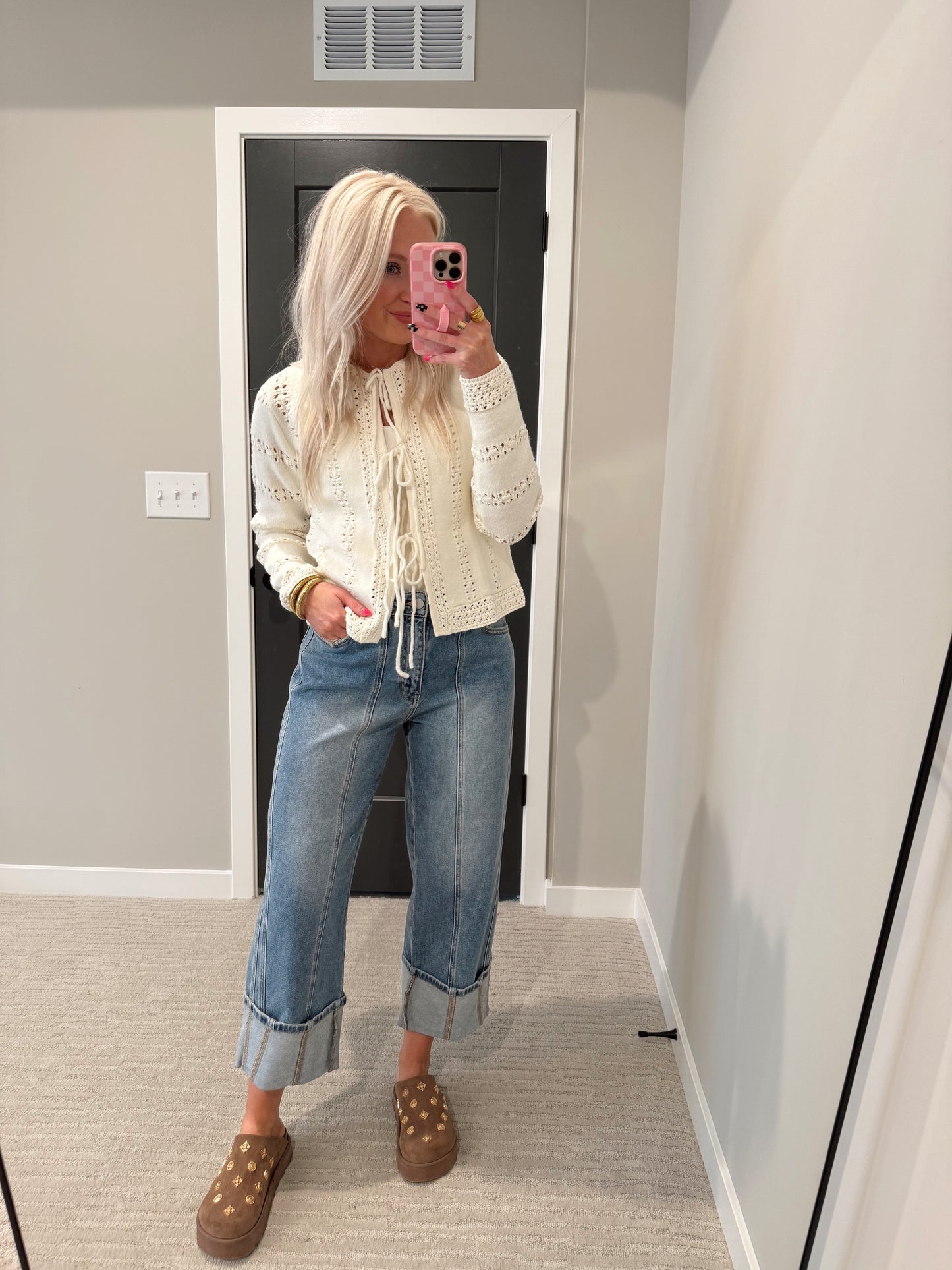 Medium Cuffed Denim Barrel Pant
