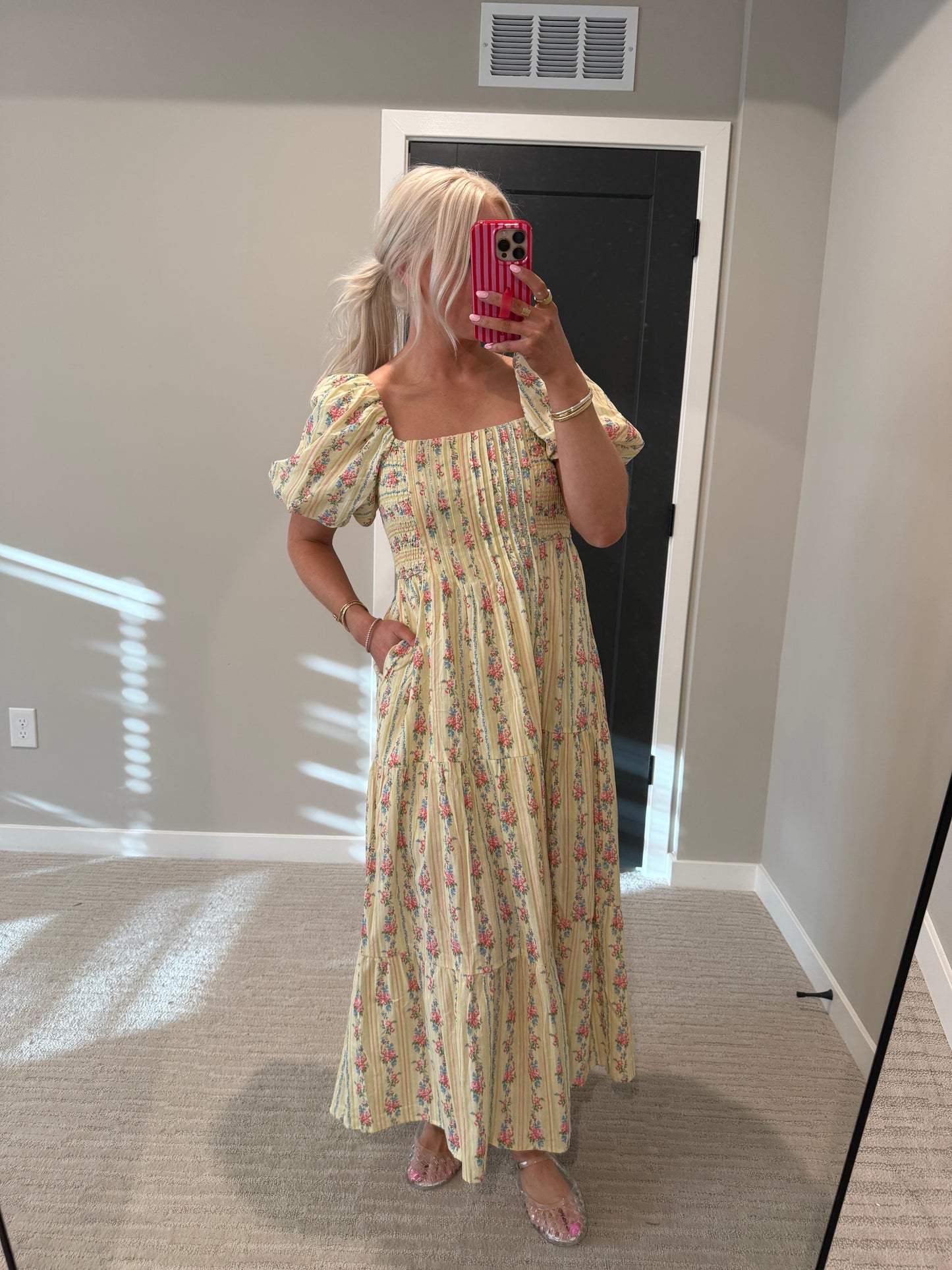 Finley Floral Yellow Midi