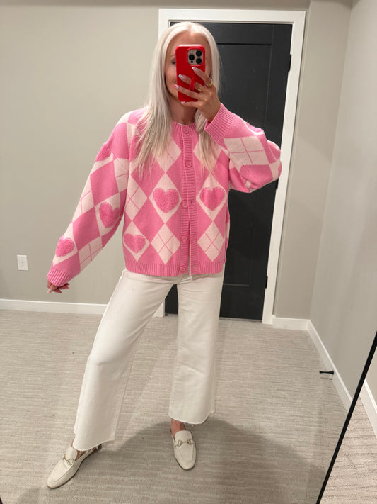 Hadley Heart Pink Cardy