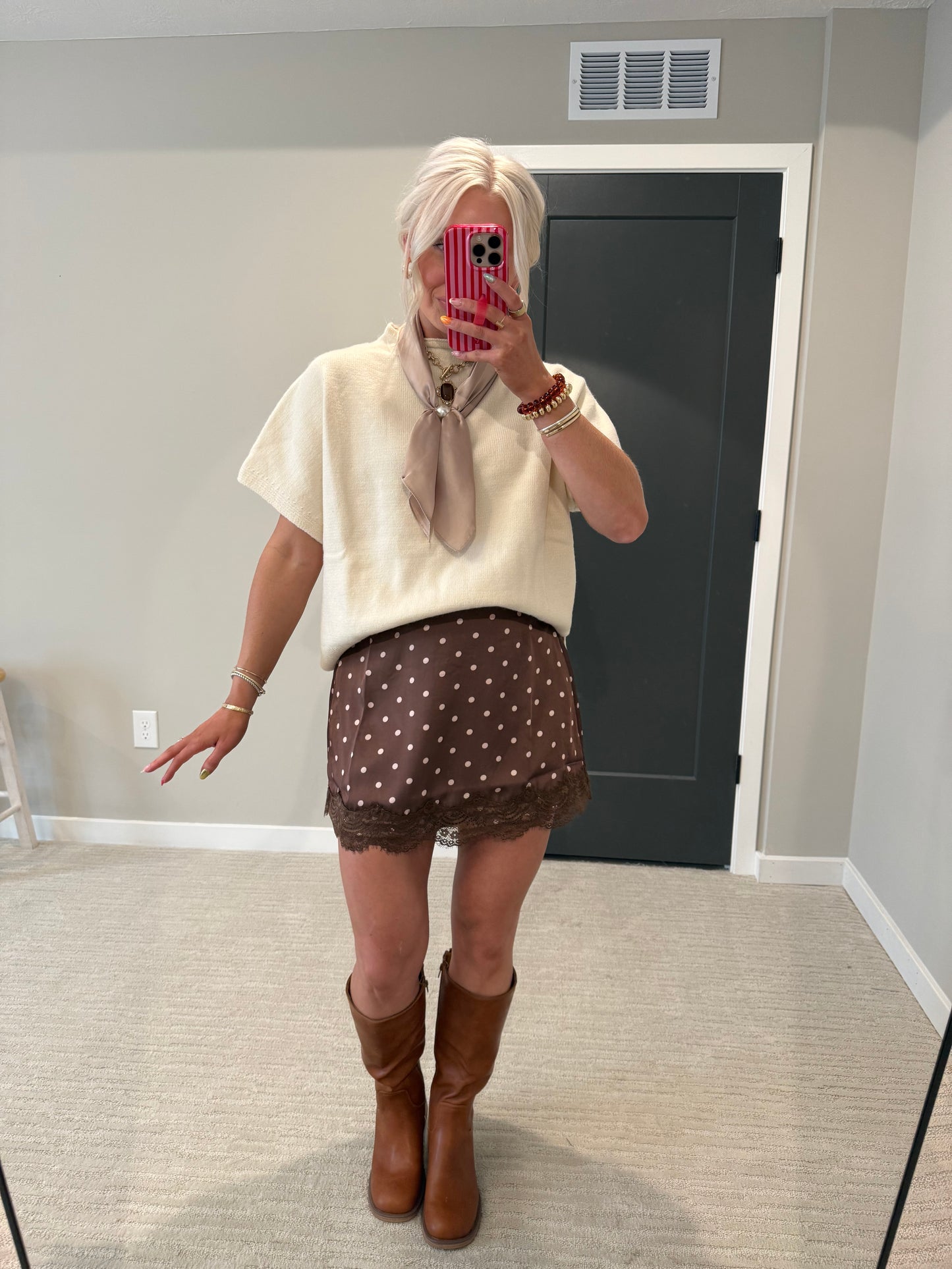 Chapel Chocolate Polkadot Skort