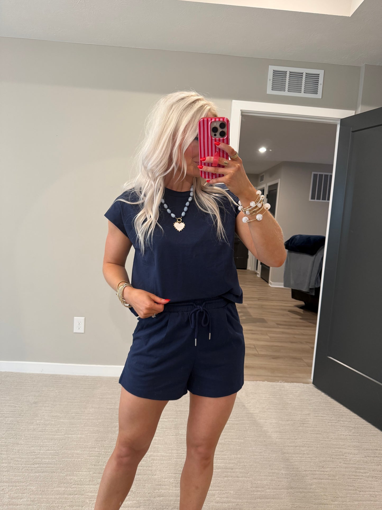 Navy Nautical Short Set