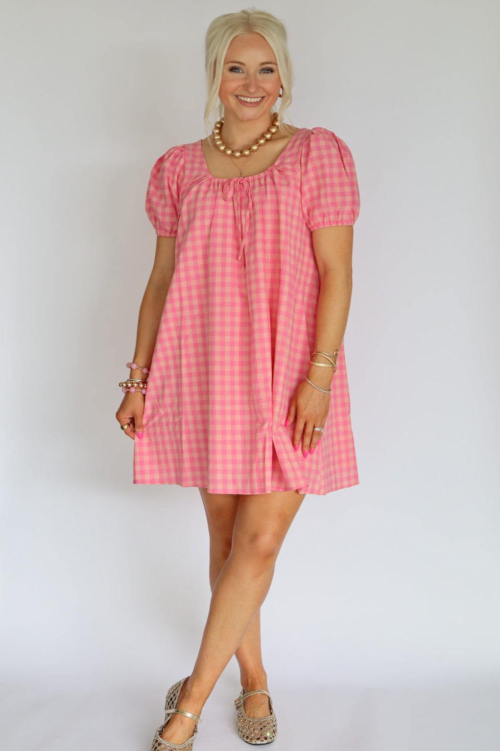 Barbie Blush Gingham Mini