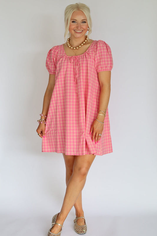 Barbie Blush Gingham Mini