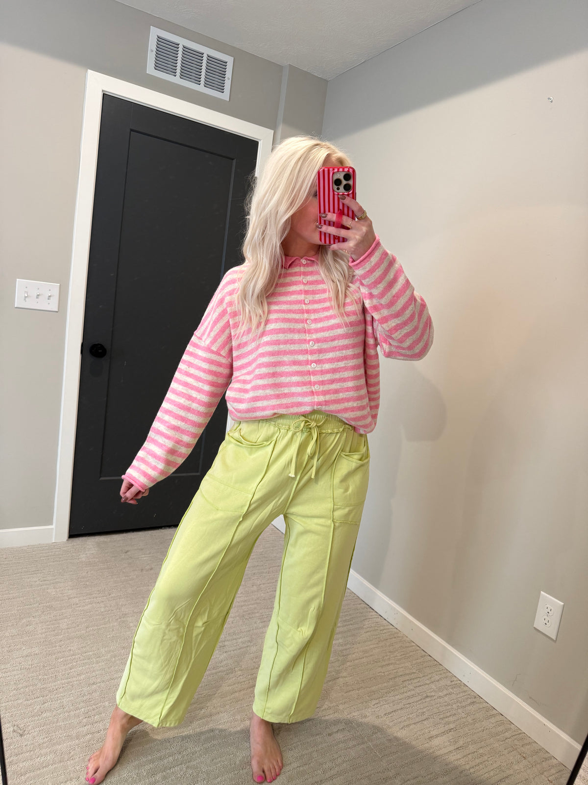 Pink Stripe Piper Cardi