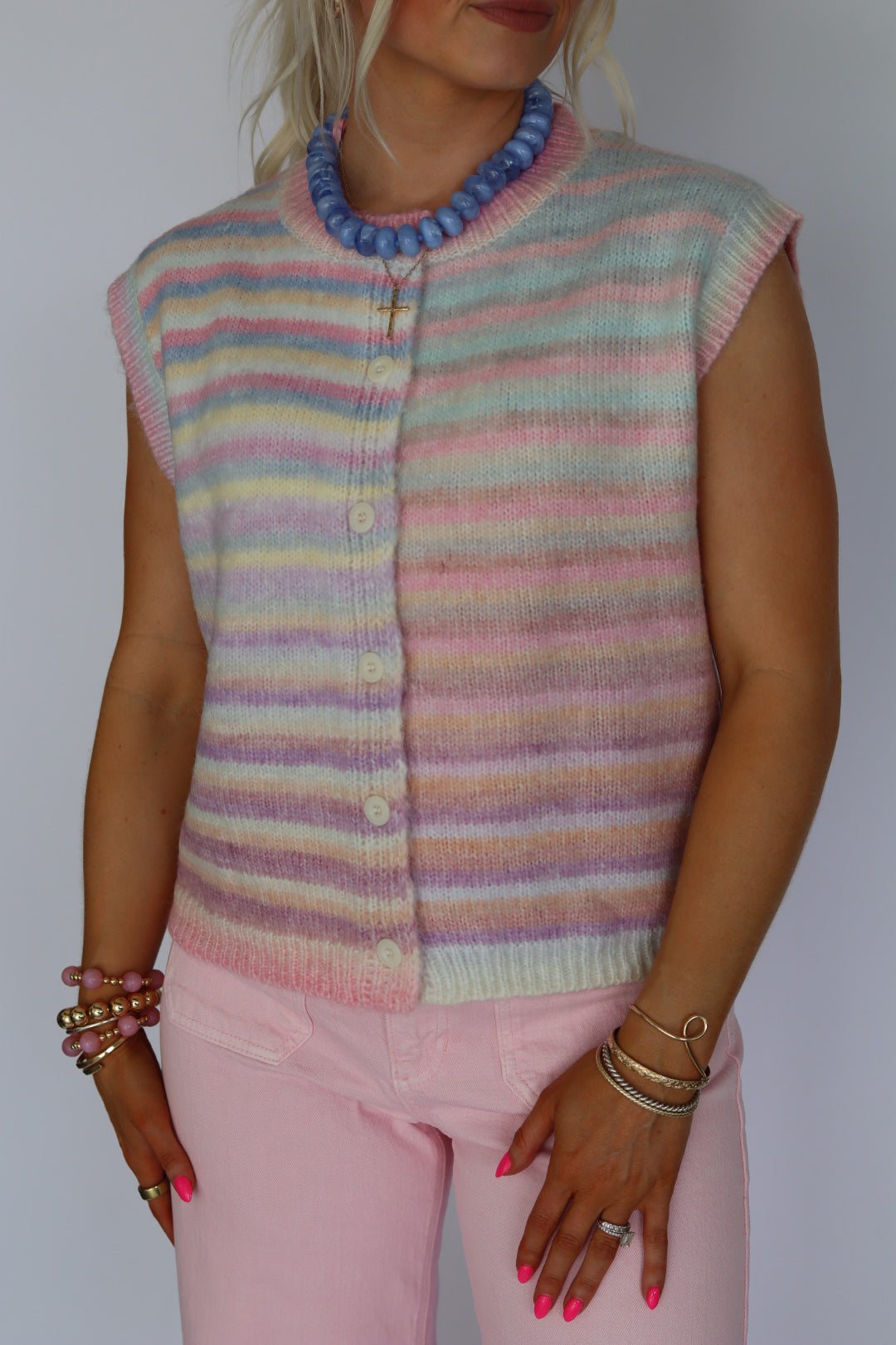 Bubblegum Mint Sweater Top