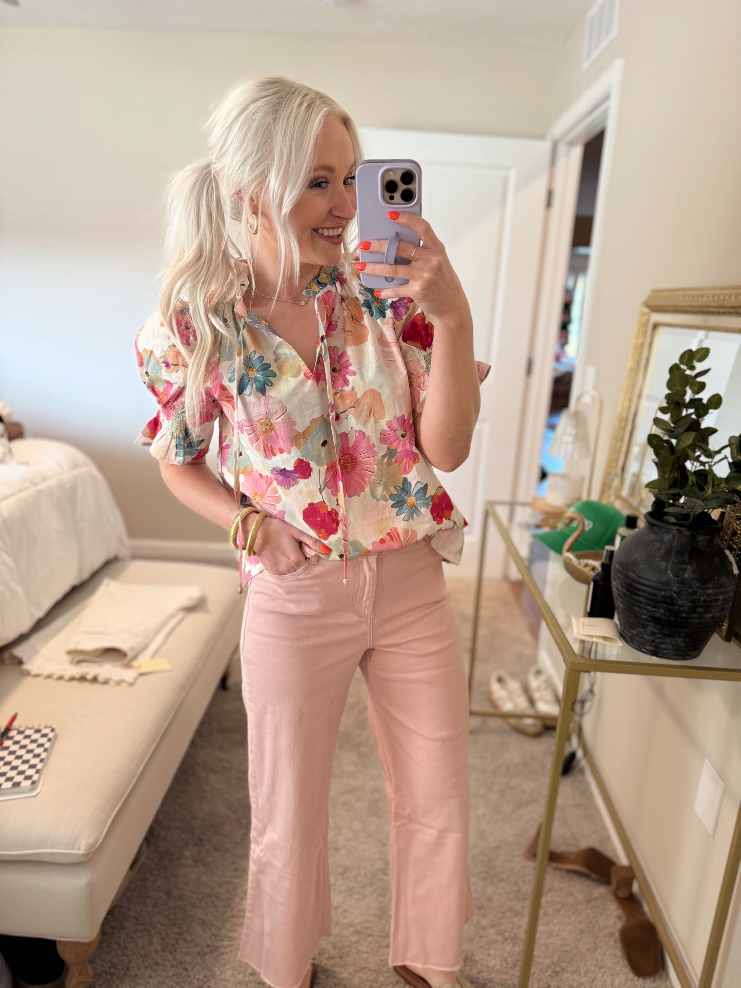 Dusty Pink Denim Pant