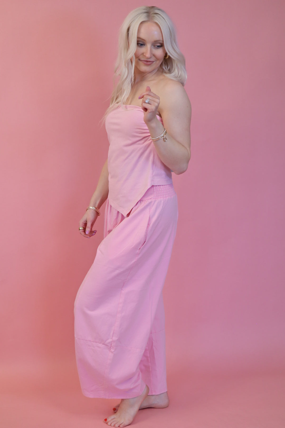 Sweet Pink Strapless Hot Shot Set