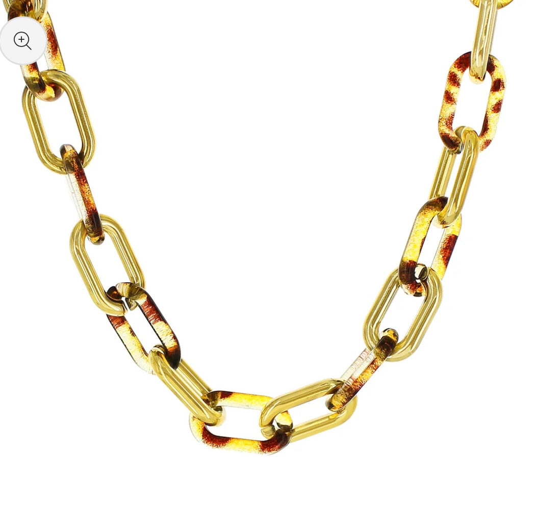 Tortious Acrylic Link Necklace