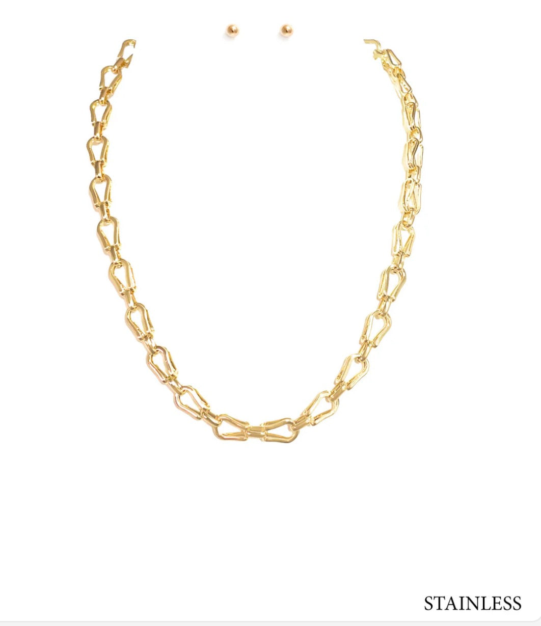 Stainless Steel Horse bit Chain 16"-18" Necklace