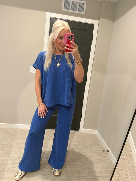 Blue Haven Ribbed Set